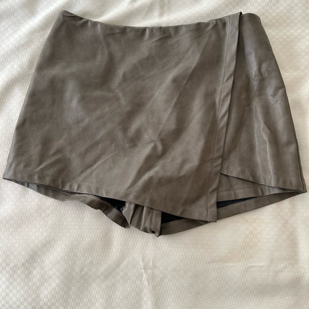 She + Sky Shorts or Skort Grey Pleather